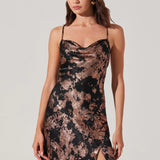 Gaia Metallic Midi Dress - Black Rose Gold [ASTR]