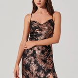Gaia Metallic Midi Dress - Black Rose Gold [ASTR]