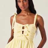 Helia Bow Front Midi Dress - Lemon [ASTR]