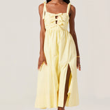 Helia Bow Front Midi Dress - Lemon [ASTR]
