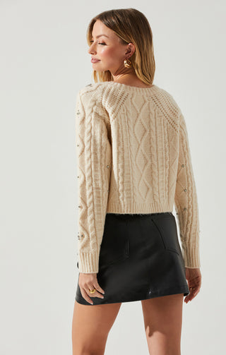 Madison Cable Knit Sweater Cream