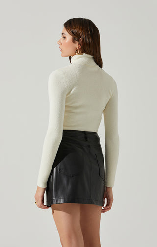 Izabella Cut-Out Sweater White