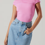 Fiora One Shoulder Bodysuit Pink