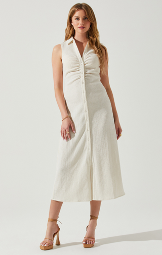 Back Cutout Sleeveless Dress Cream