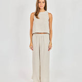 Garden Sun Button Tank - Taupe