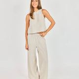 Garden Sun Button Tank - Taupe