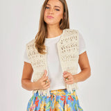 Matilda Crochet Vest - Natural