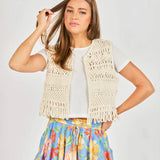 Matilda Crochet Vest - Natural