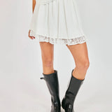 Misty Layered Lace Mini Skirt - Ivory