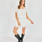 Misty Layered Lace Mini Skirt - Ivory