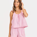 Jetset Ruffle Top & Shorts Set - Pink