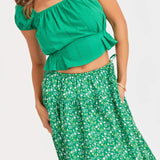 Radiate Cap Sleeved Top - Green