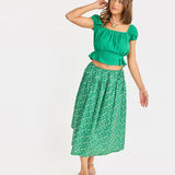 Radiate Cap Sleeved Top - Green