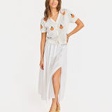 Citron Embroidered Orange Knit Shirt