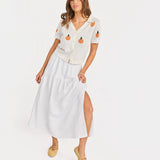 Citron Embroidered Orange Knit Shirt