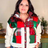 Tartan Plaid Patchwork Sherpa Jacket-(Brianna Cannon)