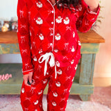 Santa's Signature Bow Ruffle Pajama Set