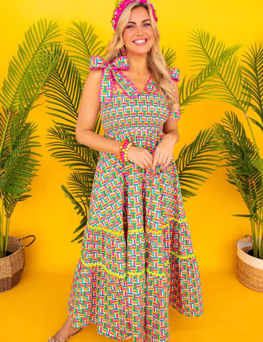 Rainbow Parquet Maxi Dress - Rainbow [Brianna Cannon]