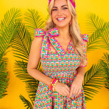 Rainbow Parquet Maxi Dress - Rainbow [Brianna Cannon]