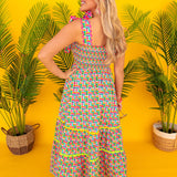 Rainbow Parquet Maxi Dress - Rainbow [Brianna Cannon]