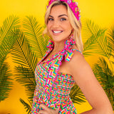 Rainbow Parquet Maxi Dress - Rainbow [Brianna Cannon]