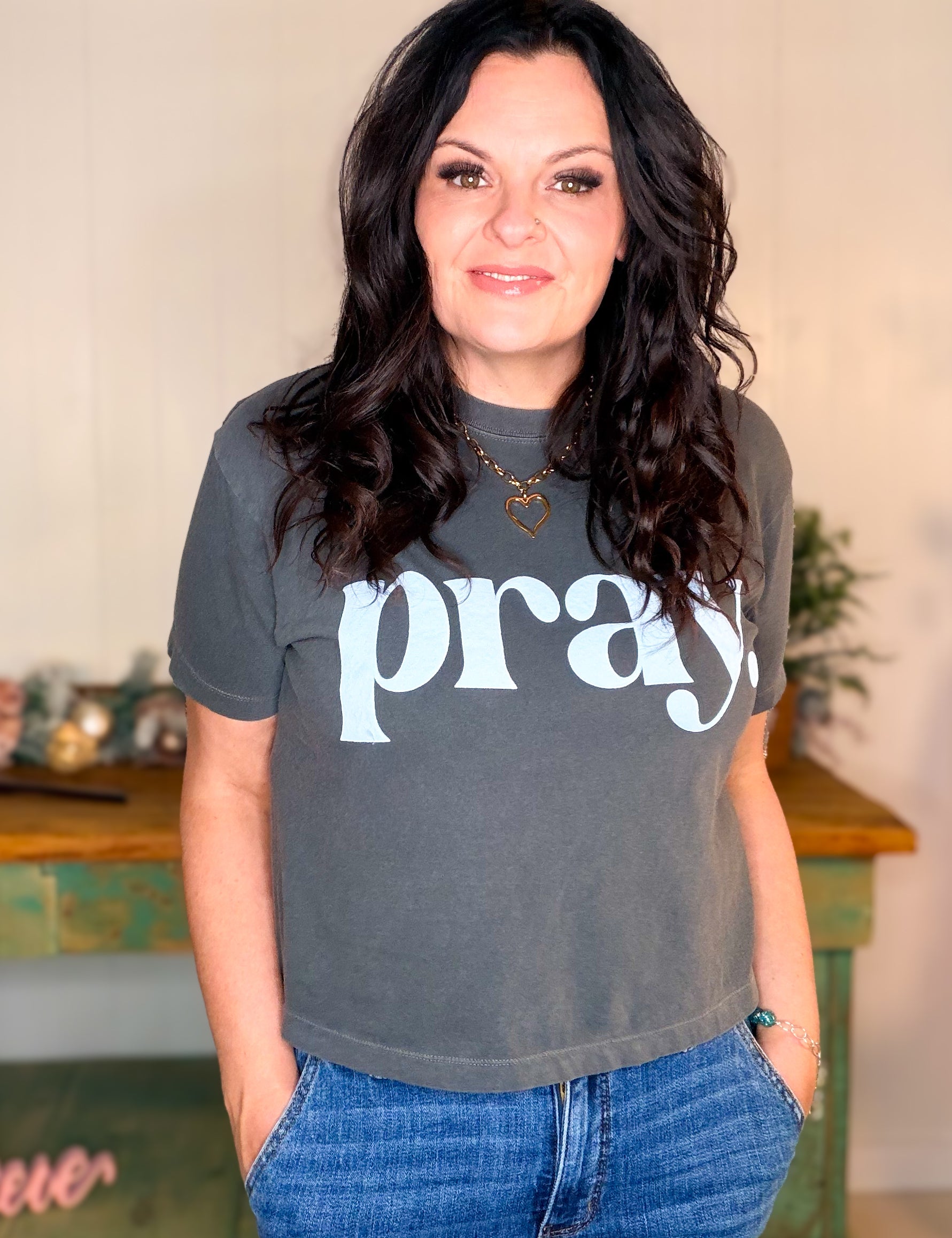 Pray. Puff Crop Tee