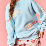 Patchwork Printed Valentine French Terry Sweatshirt