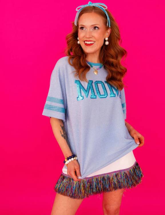 MOM Blue Sparkle Tee- Brianna Cannon