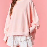 Solid French Terry Oversized Sweatshirt – Blush