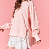 Solid French Terry Oversized Sweatshirt – Blush