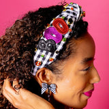 Black & White Gingham Boo Headband with Crystals [Brianna Cannon]