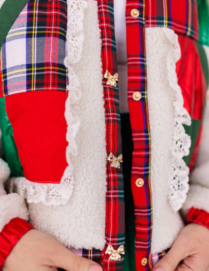 Tartan Plaid Patchwork Sherpa Jacket-(Brianna Cannon)-Pre-Order