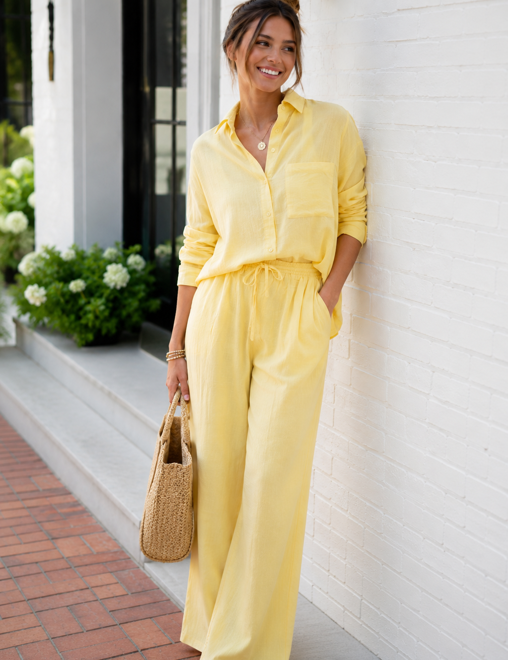 Sugarloaf Elastic Waist Pants - Butter