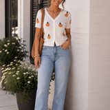 Citron Embroidered Orange Knit Shirt