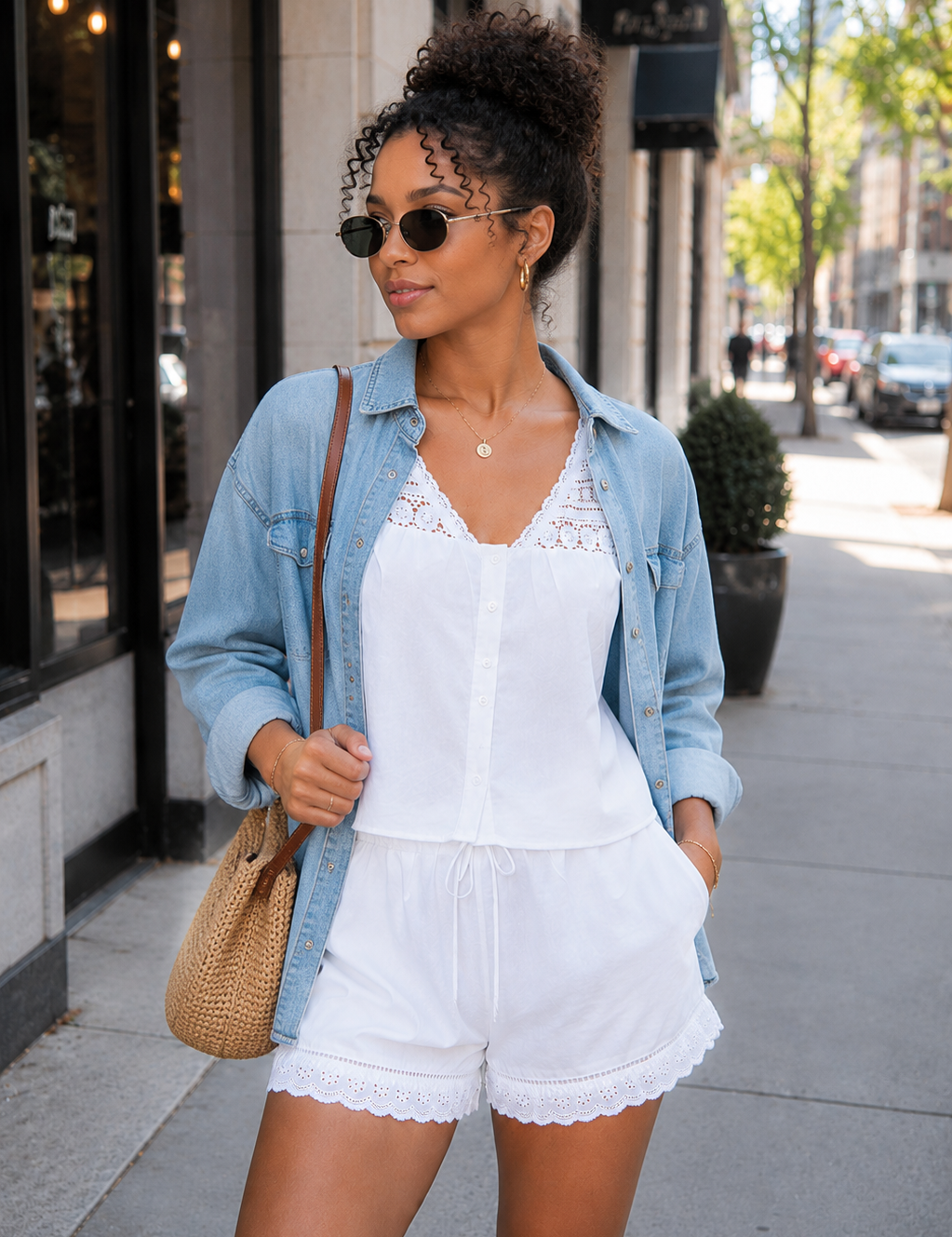 Lowtide Eyelet Trim Shorts - Shell