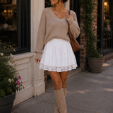 Misty Layered Lace Mini Skirt - Ivory