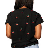 Black Mini Jeweled Cherry Tee – Queen of Sparkles