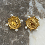 Pearl Coin Earring-Chansuttpearls-Gold