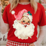 Retro Santa Graphic Tee-Red