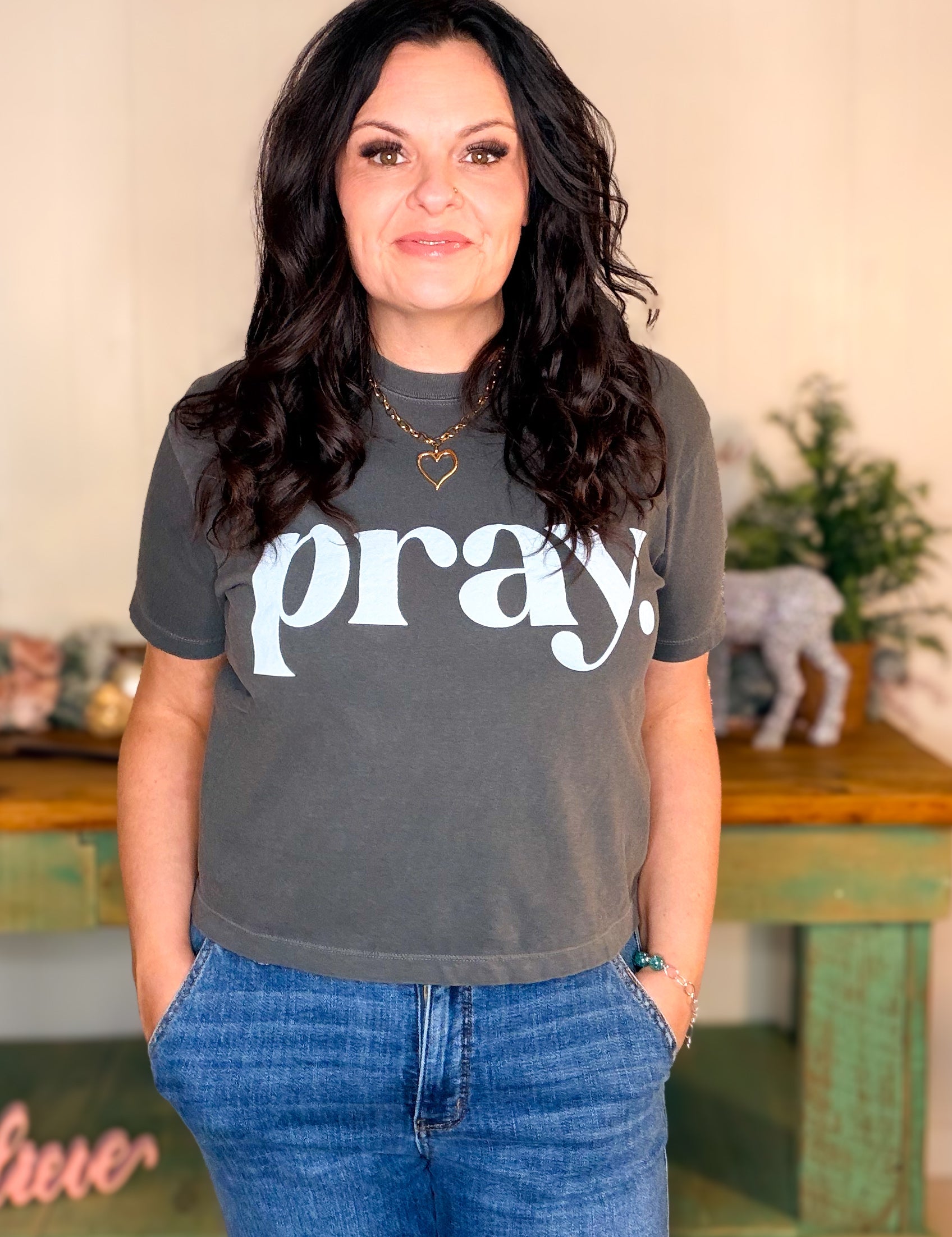 Pray. Puff Crop Tee