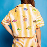 Stripe Multi Puffer Shorts - Yellow & White [Queen of Sparkles]