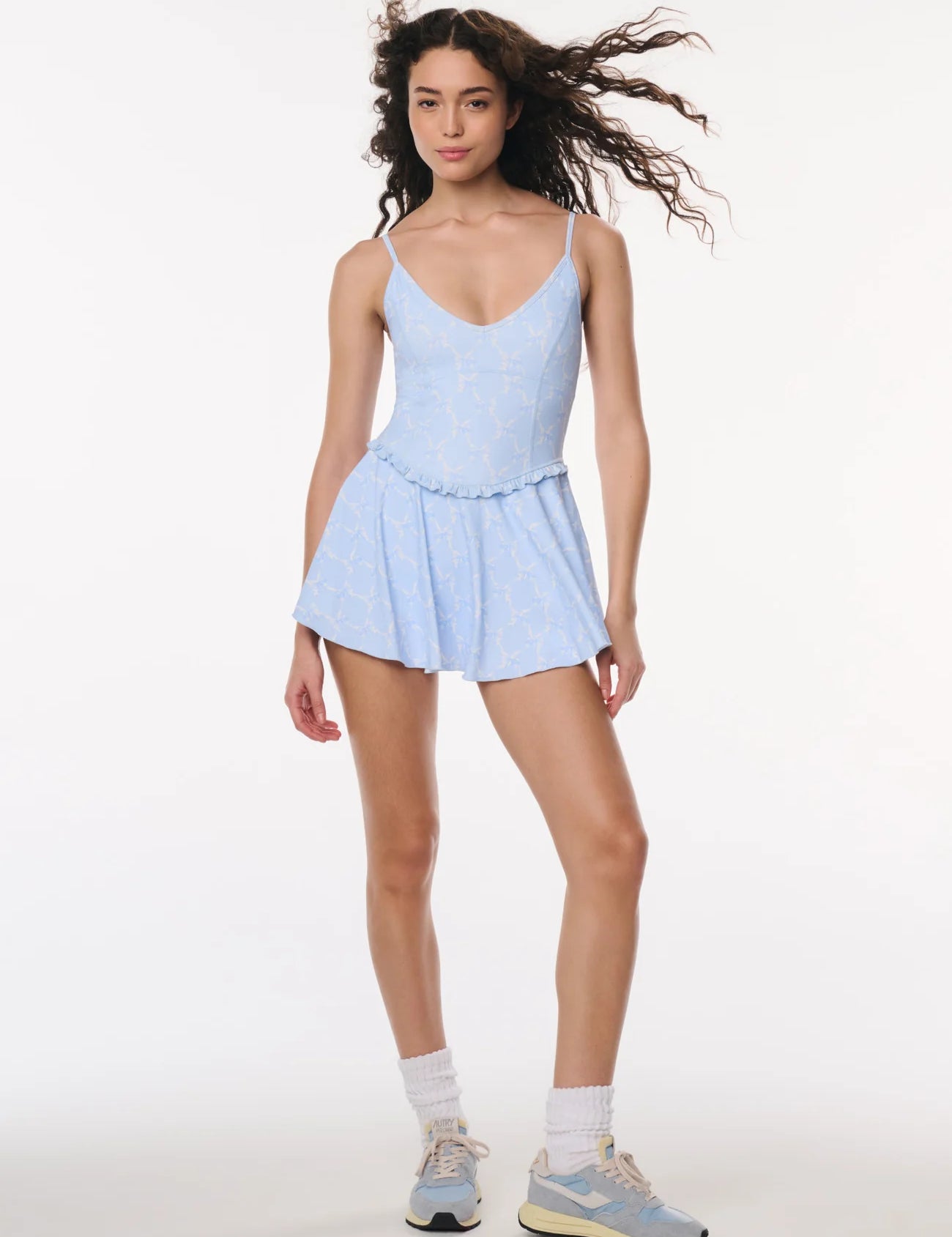 LoveShackFancy Ergo Bow Print Active Dress –  Chilled Blue