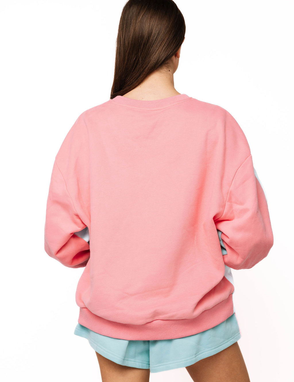 Aqua & Pink Cotton Colorblock Card Sweatshirt- Queen Of Sparkles