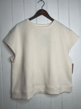Amara Textured Short Sleeve Sweatshirt Cream