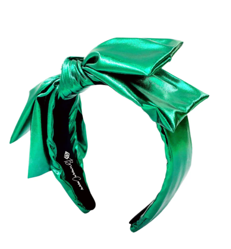 Green Metallic Side Bow Headband- Brianna Cannon-Pre-Order