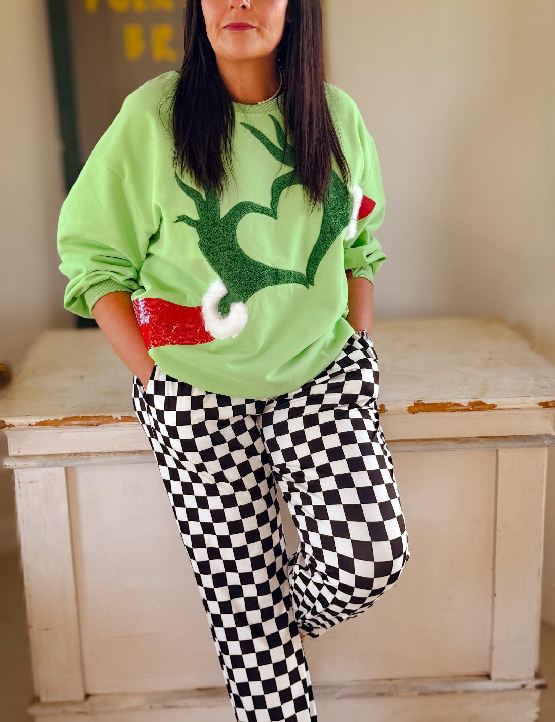 Green Grinch Heart Hands - Green [Queen of Sparkles]