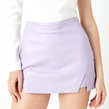 Otis Faux Leather Slit Skort Lavender