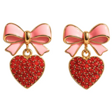 Sweetheart Bow Earrings with Red Pavé – Brianna Cannon-Pre-Order