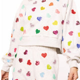Light Grey Multi Rhinestone Heart Sweatshirt – Queen of Sparkles