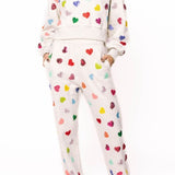 Light Grey Multi Rhinestone Heart Sweat Pant – Queen of Sparkles